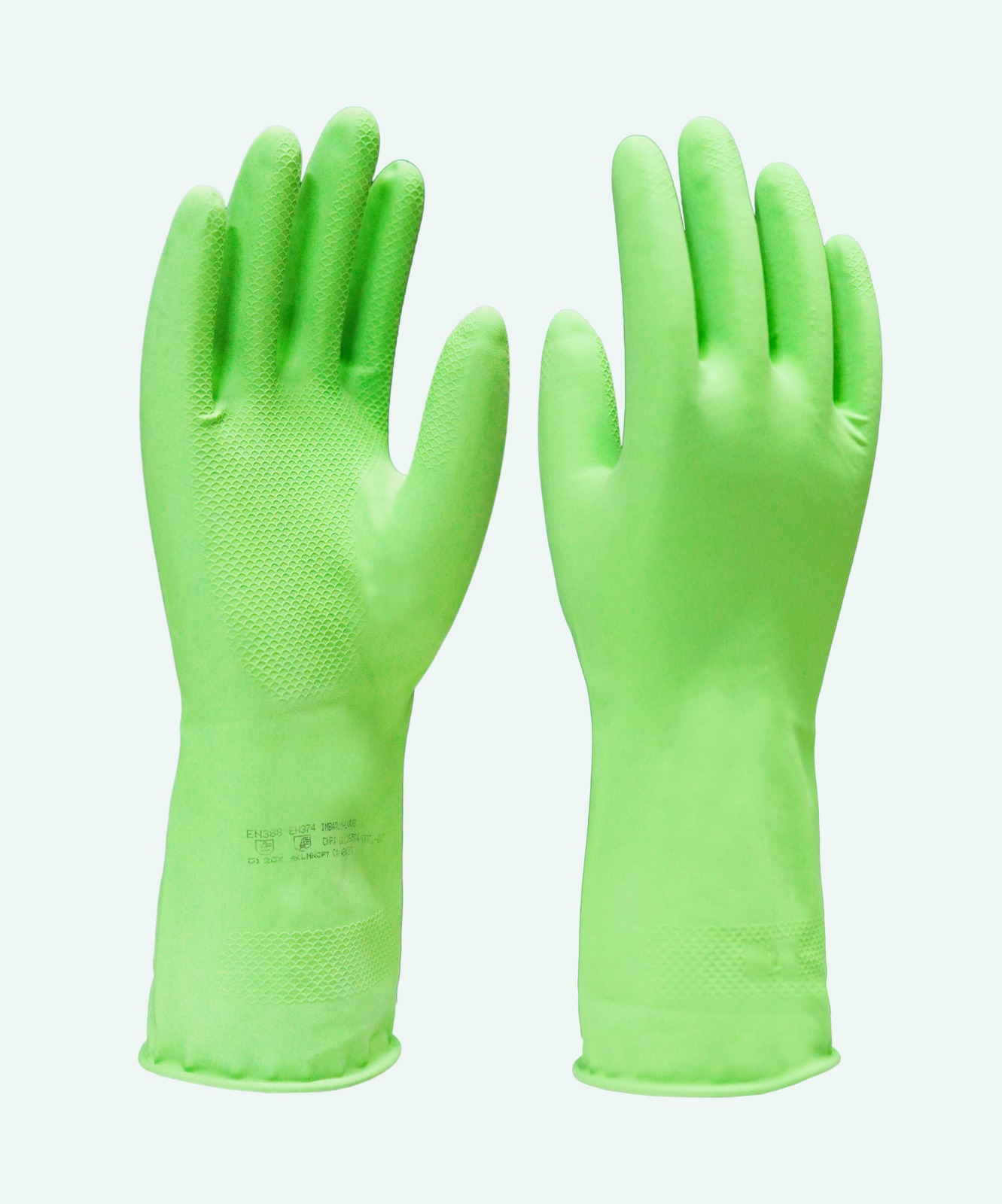 LUVA DE LATEX VERDE VERNIZ SILVER - 7 P