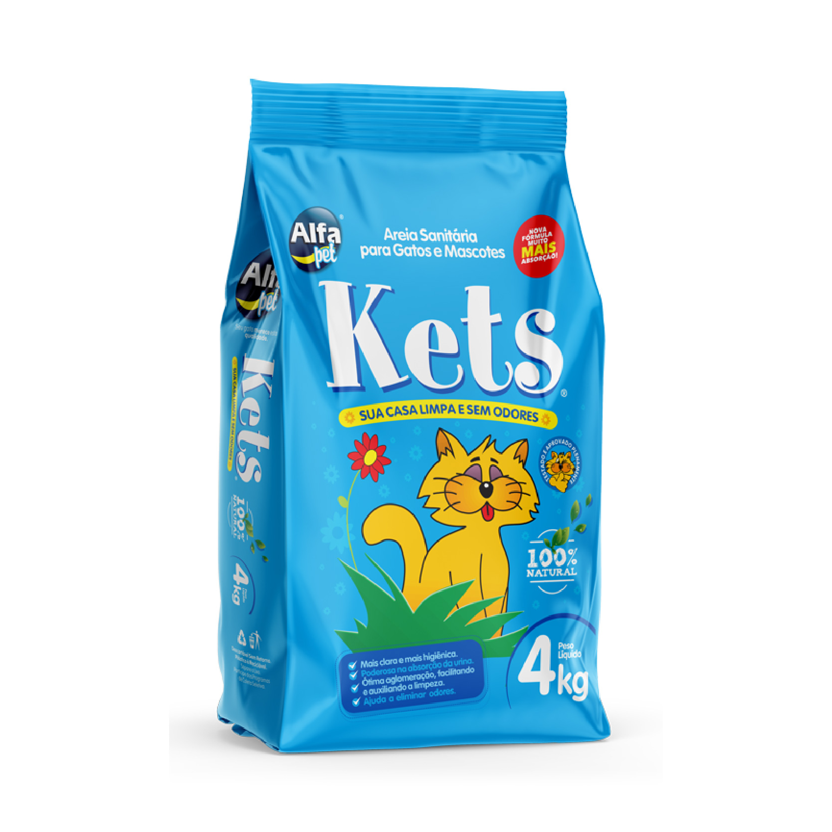 GRANULADO SANITARIO KETS 5 PACOTES 4 KG