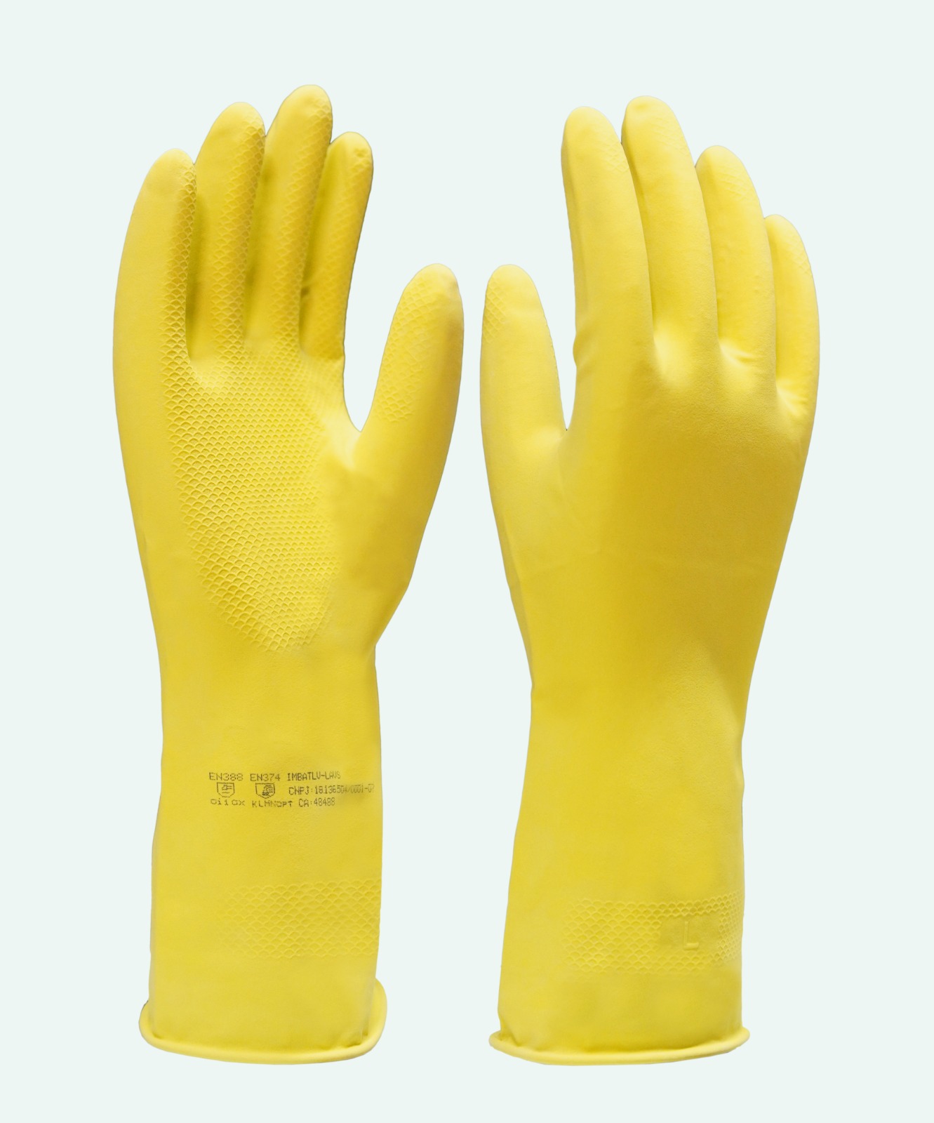 LUVA DE LATEX AMARELA VERNIZ SILVER - 7 P