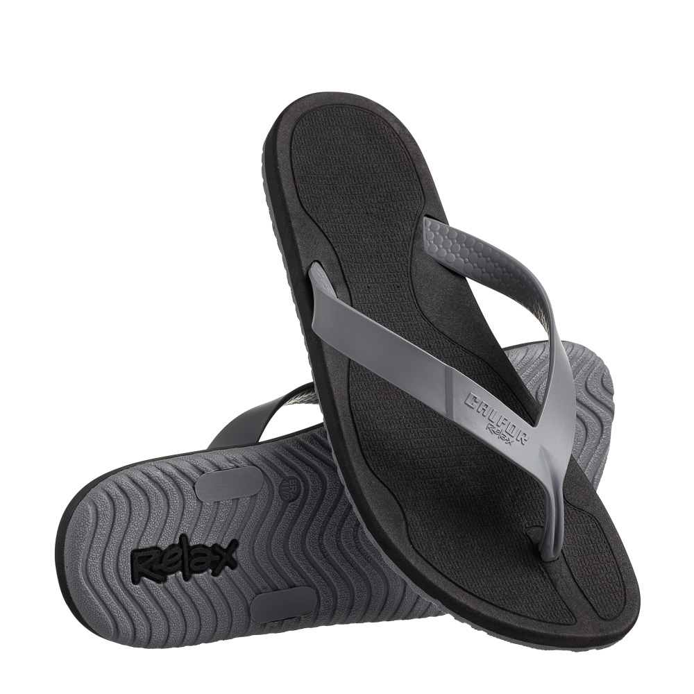 CHINELO CALFOR RELAX PRETO CINZA TIRA CZ 39.40 S.E.