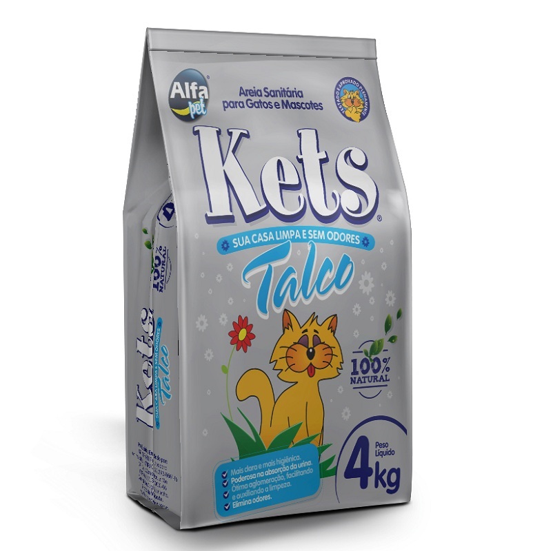 GRANULADO SANITARIO KETS TALCO 5 PACOTES 4 KG