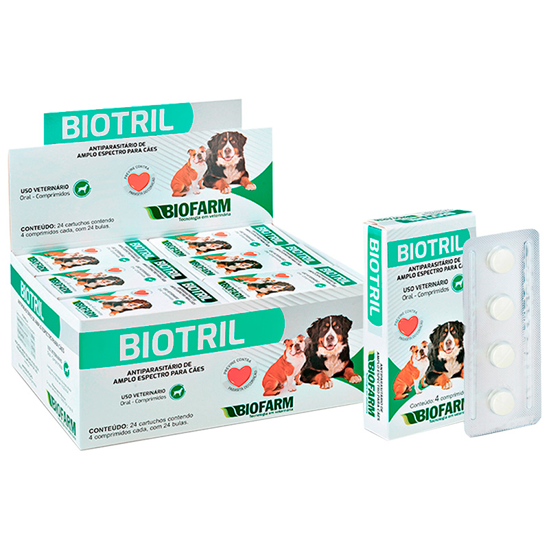 VERMIFUGO BIOTRIL 4 COMPRIMIDOS