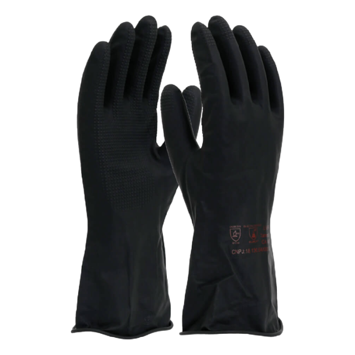 LUVA DE LATEX FORRADA PRETA - 9 G