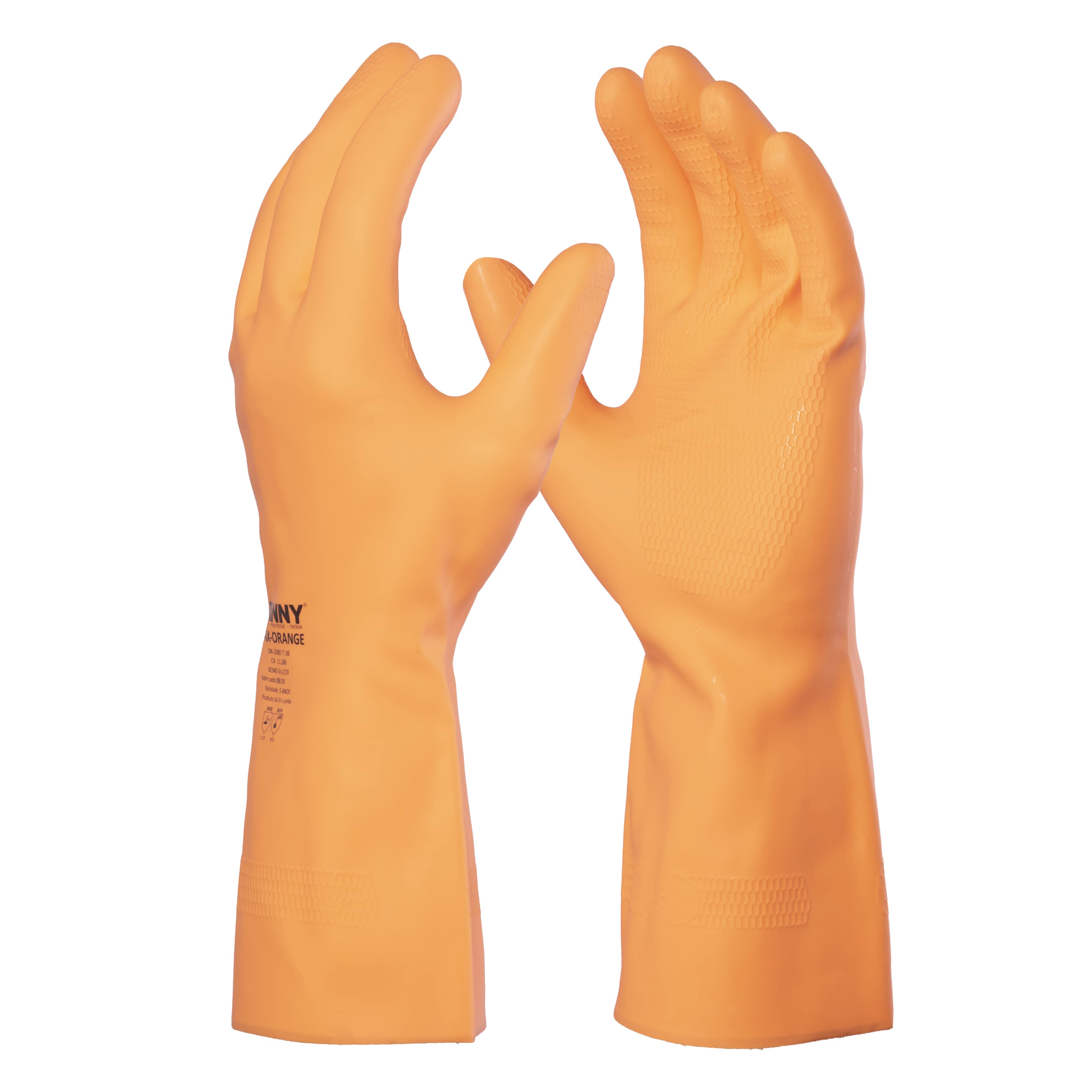 LUVA LATEX REFORCADO MAX ORANGE P