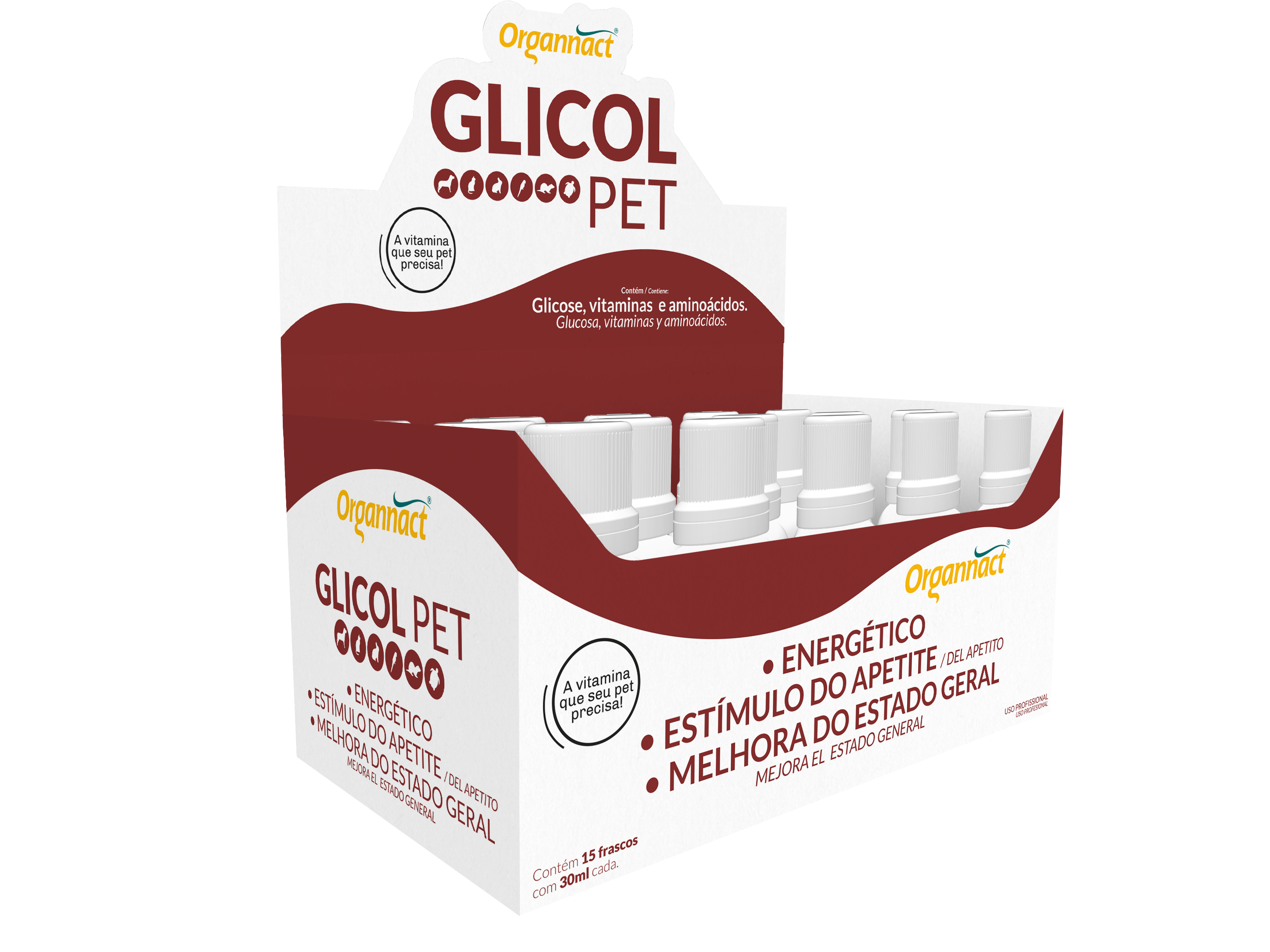 GLICOL PET DISPLAY 15X30ML