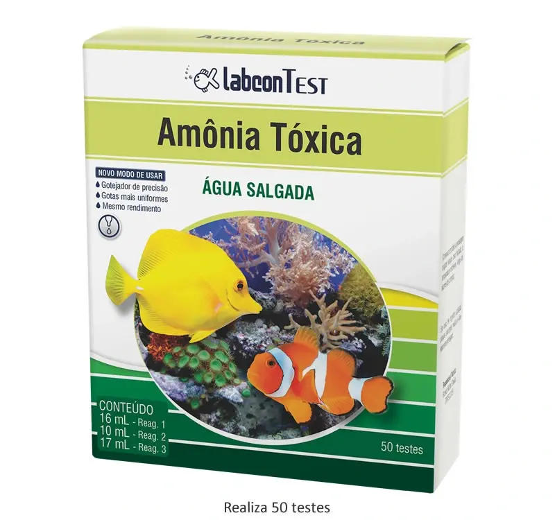 LABCON TEST AMONIA TOXICA - AGUA SALGADA - 50 TESTES