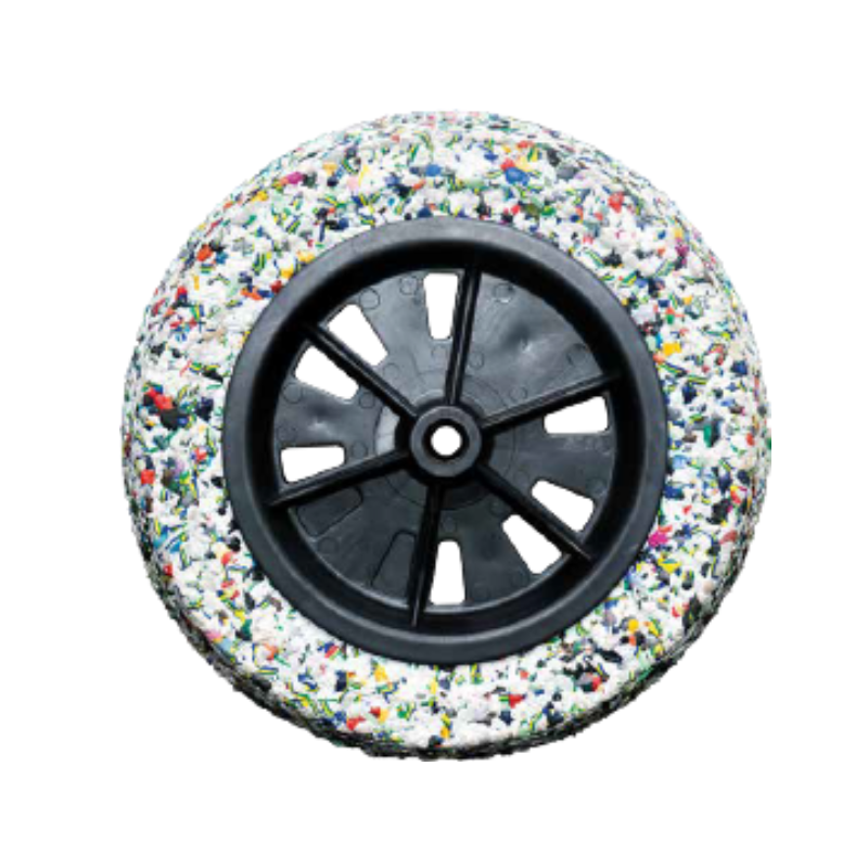 RODA PNEU MACIO BORRACHA EXPANDIDA 3.25 X 8 X EIXO 3/4 POL