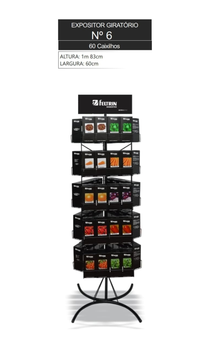 EXPOSITOR FELTRIN N 6 - 60 GANCHOS - LINHA BOX