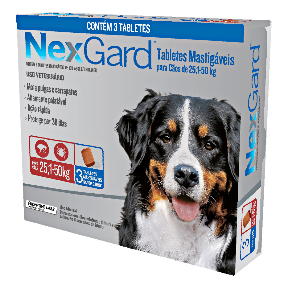 NEXGARD GG 6,0 GR C/ 3 TABLETES (CAES 25 A 50KG)