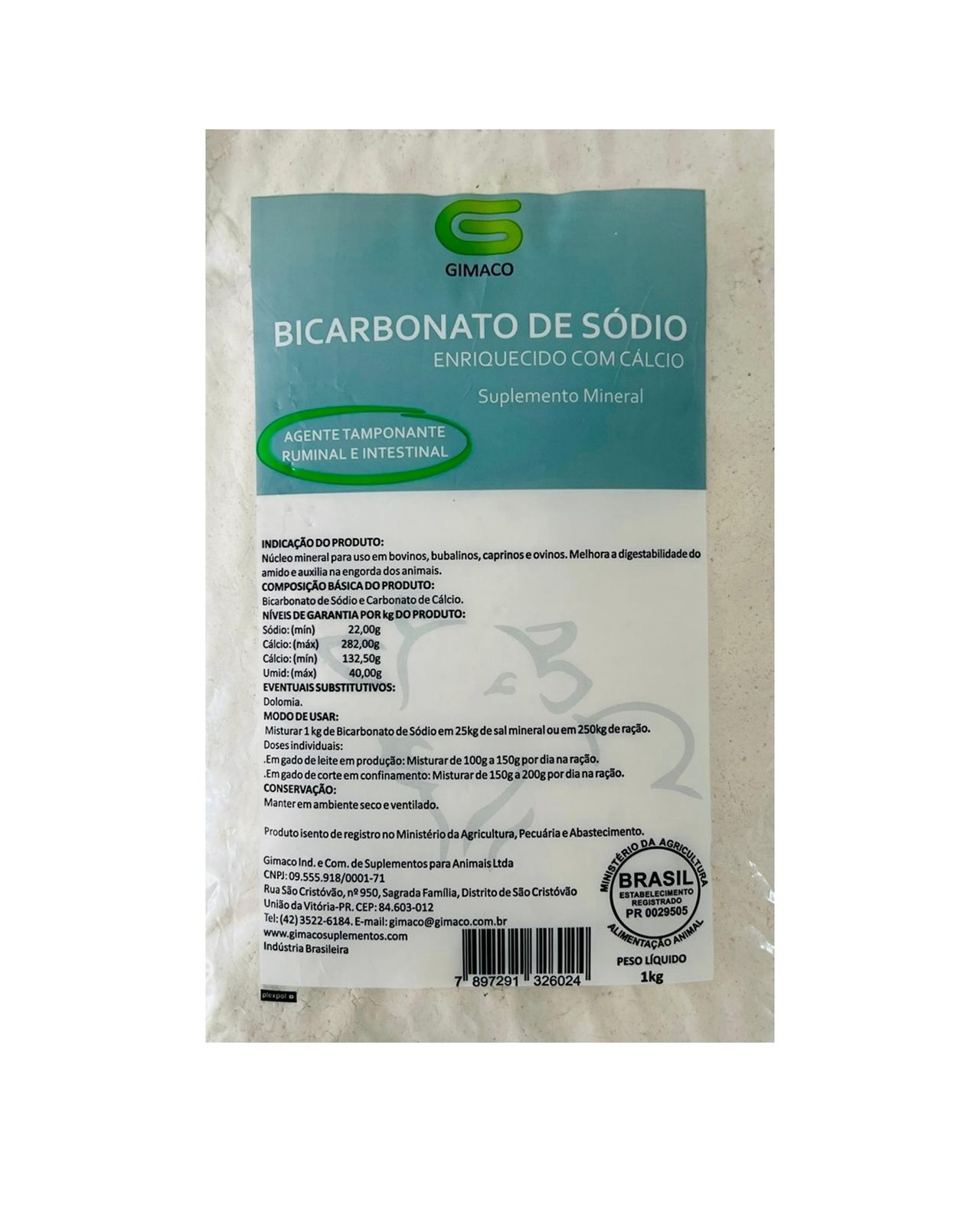 BICARBONATO DE SODIO 1 KG EMBALAGEM COM 10 UN