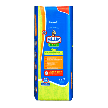 TAPETE HIGIENICO BLUE CITRUS 82X60CM  PCT 30 UN
