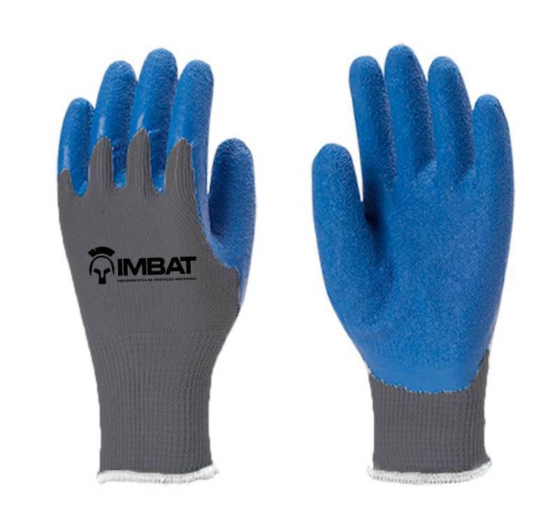 LUVA TRICOTADA COM BANHO PALMAR EM LATEX AZUL - 10 GG