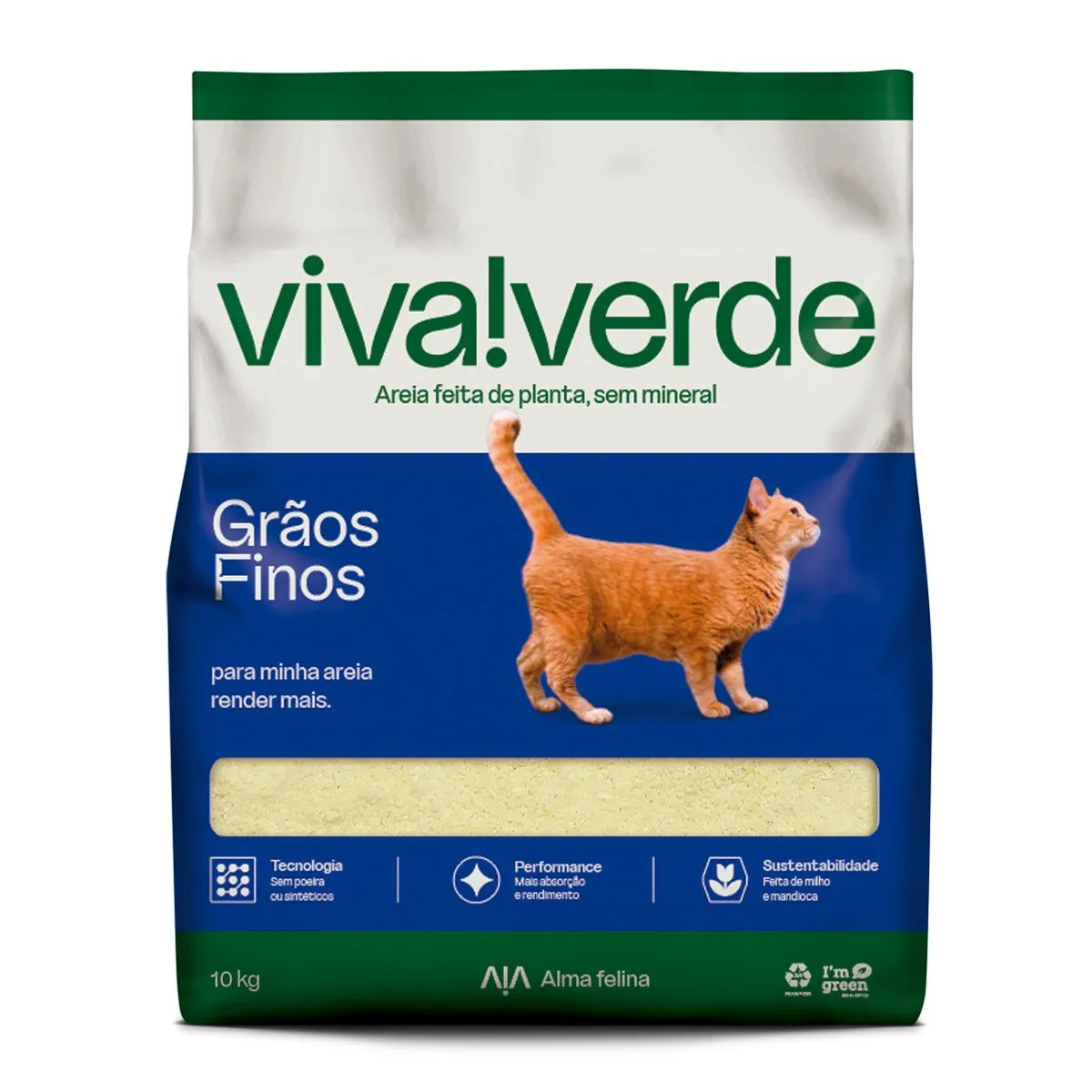 GRANULADO SANITARIO VIVA VERDE 10 KG - GRAOS FINOS