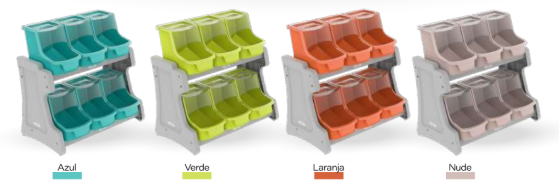 MOVEL PDV BALCAO 6 X 5,2 LITROS - VERDE ACIDO E CINZA S.E