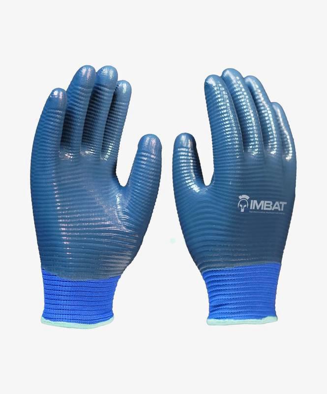 LUVA DE POLIESTER BANHO ONDULADO TOTAL NITRILA AZUL - 9 G