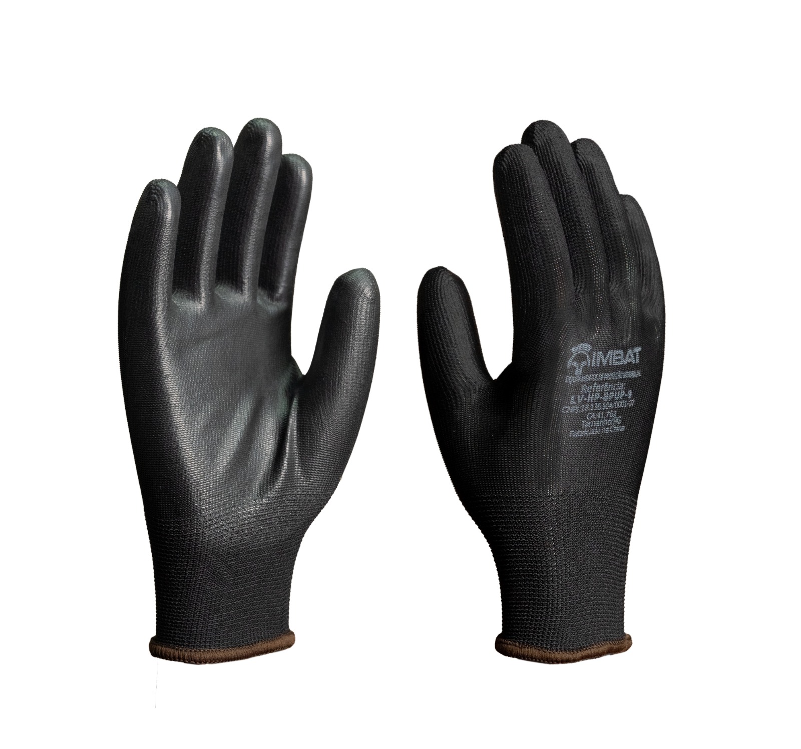 LUVA DE POLIESTER COM PU PRETO - 10 GG