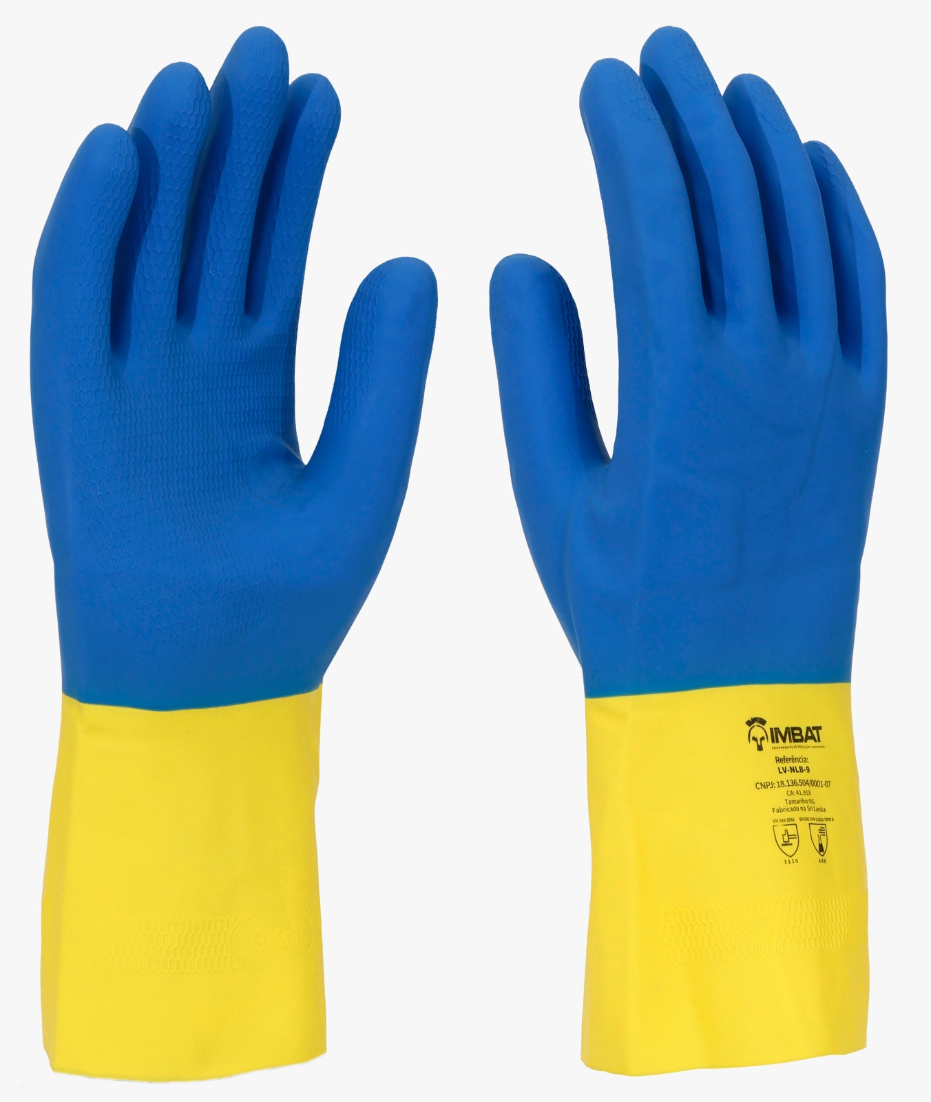 LUVA DE LATEX NEOPRENE BICOLOR - 9 G