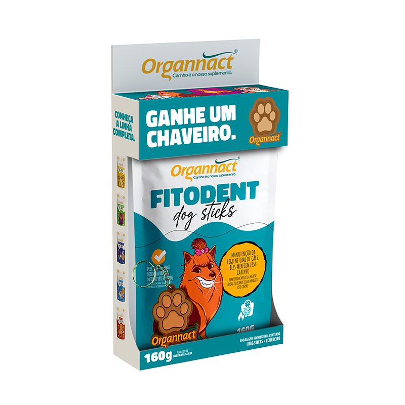 KIT FITODENT DOG STICKS 160G + CHAVEIRO - EDICAO LIMITADA