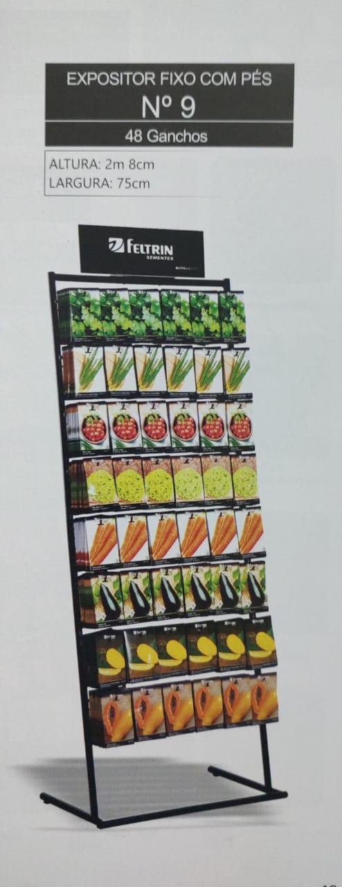 EXPOSITOR FELTRIN N 9 - 48 GANCHOS - LINHA GOLDEN
