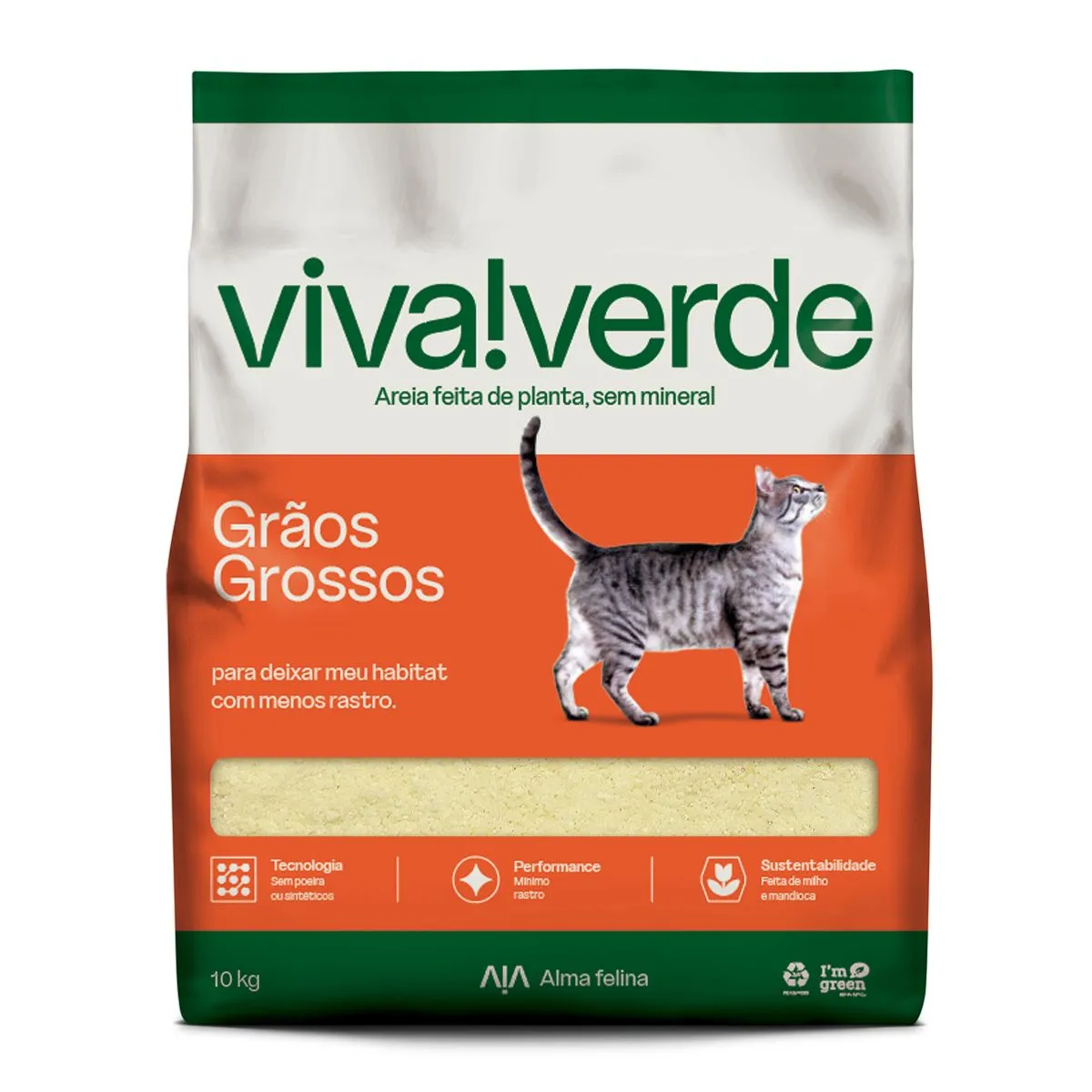 GRANULADO SANITARIO VIVA VERDE 10 KG - GRAOS GROSSOS