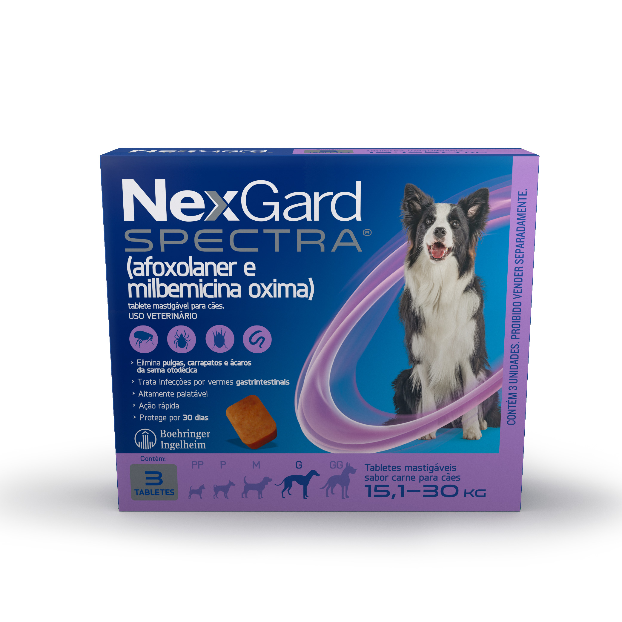 NEXGARD SPECTRA G 4.00GR C/ 3 TABLETES (CAES DE 15,1 A 30KG)